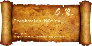 Oreskovics Míra névjegykártya